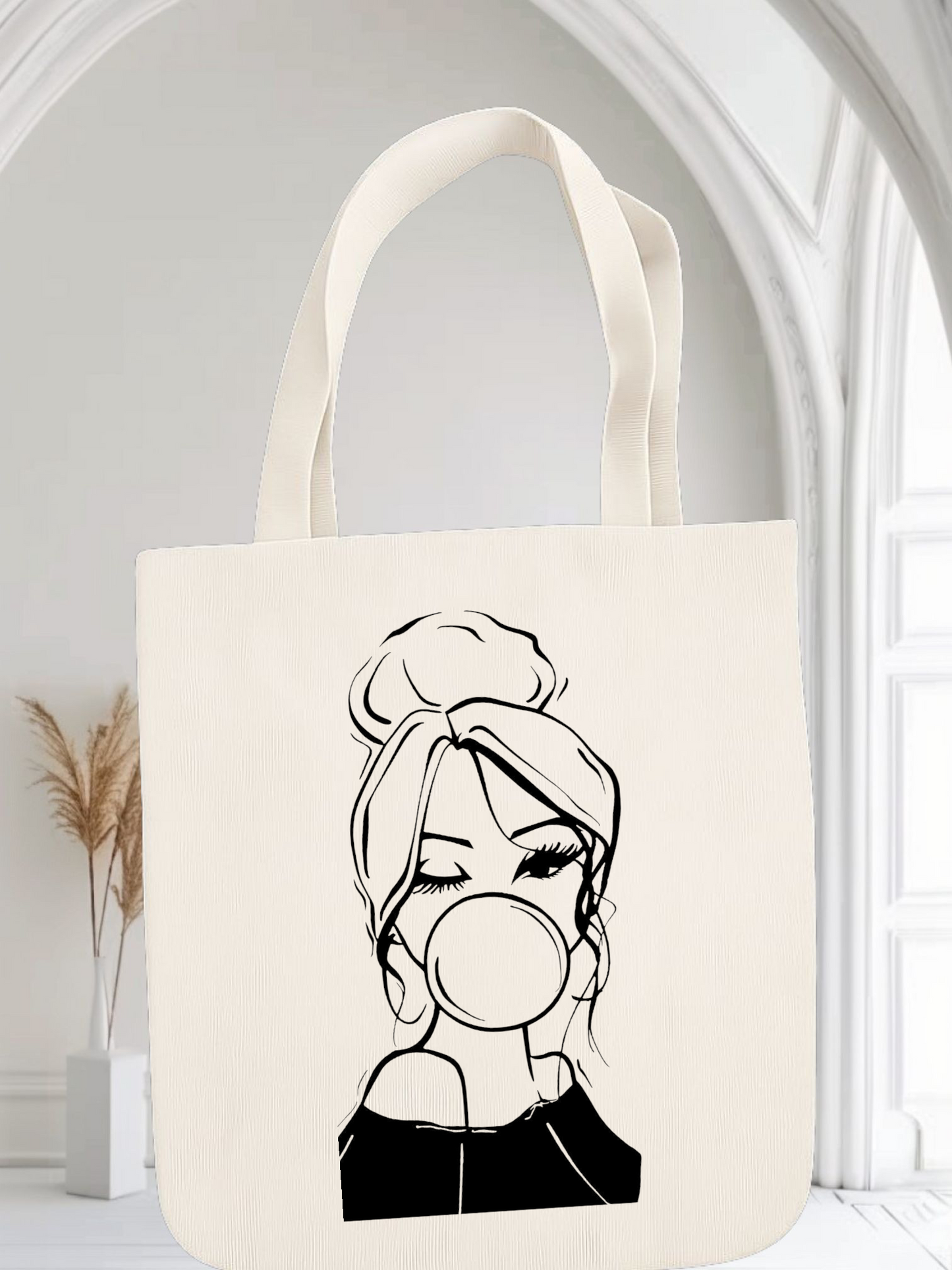 Girl Bubble gum Tote Bag