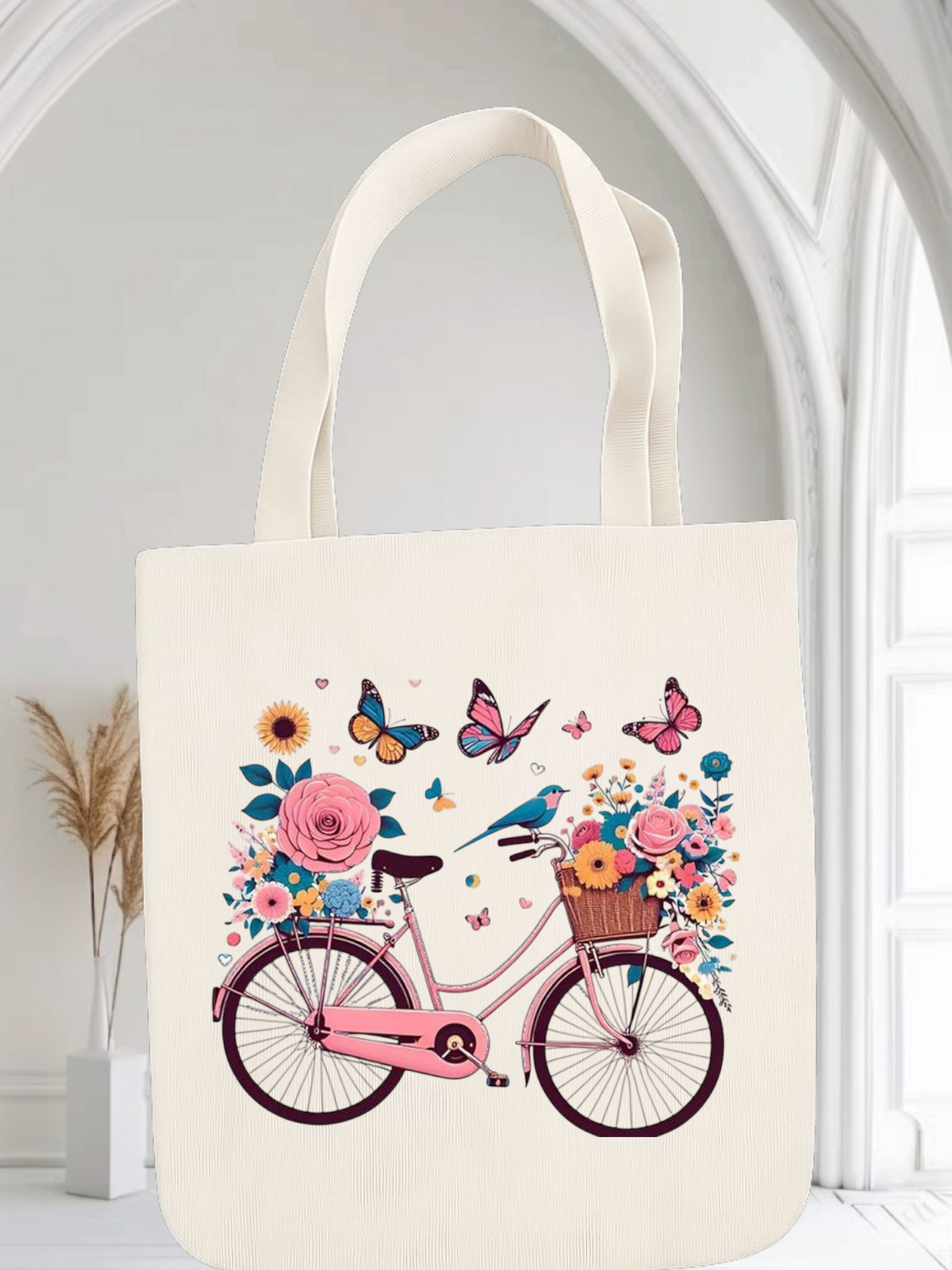 Bicycle Flower Tote Bag
