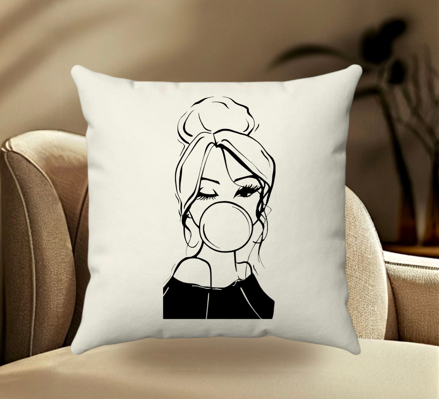 Girl Bubble Gum Pillow