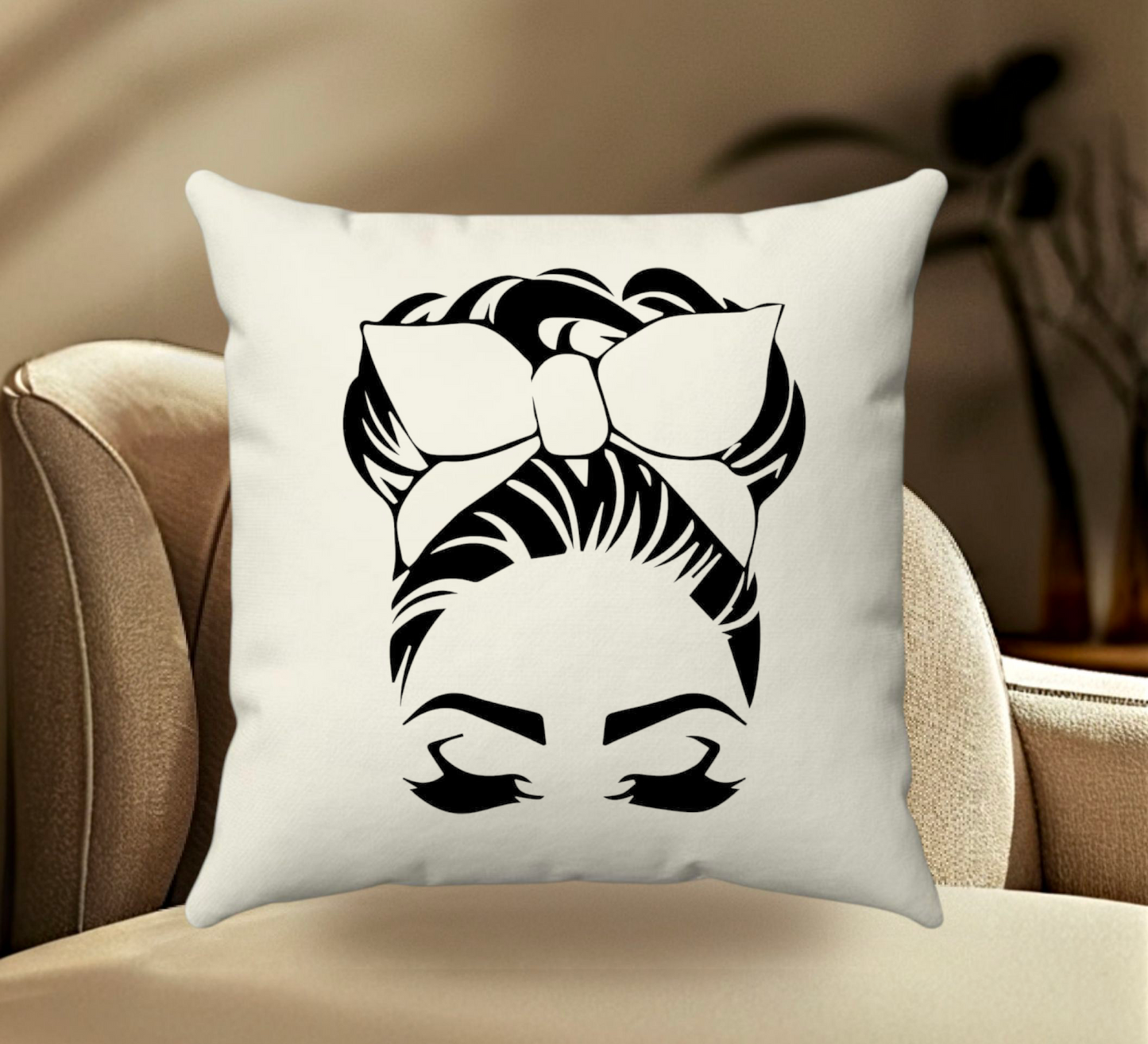Girl Bun Hair Pillow