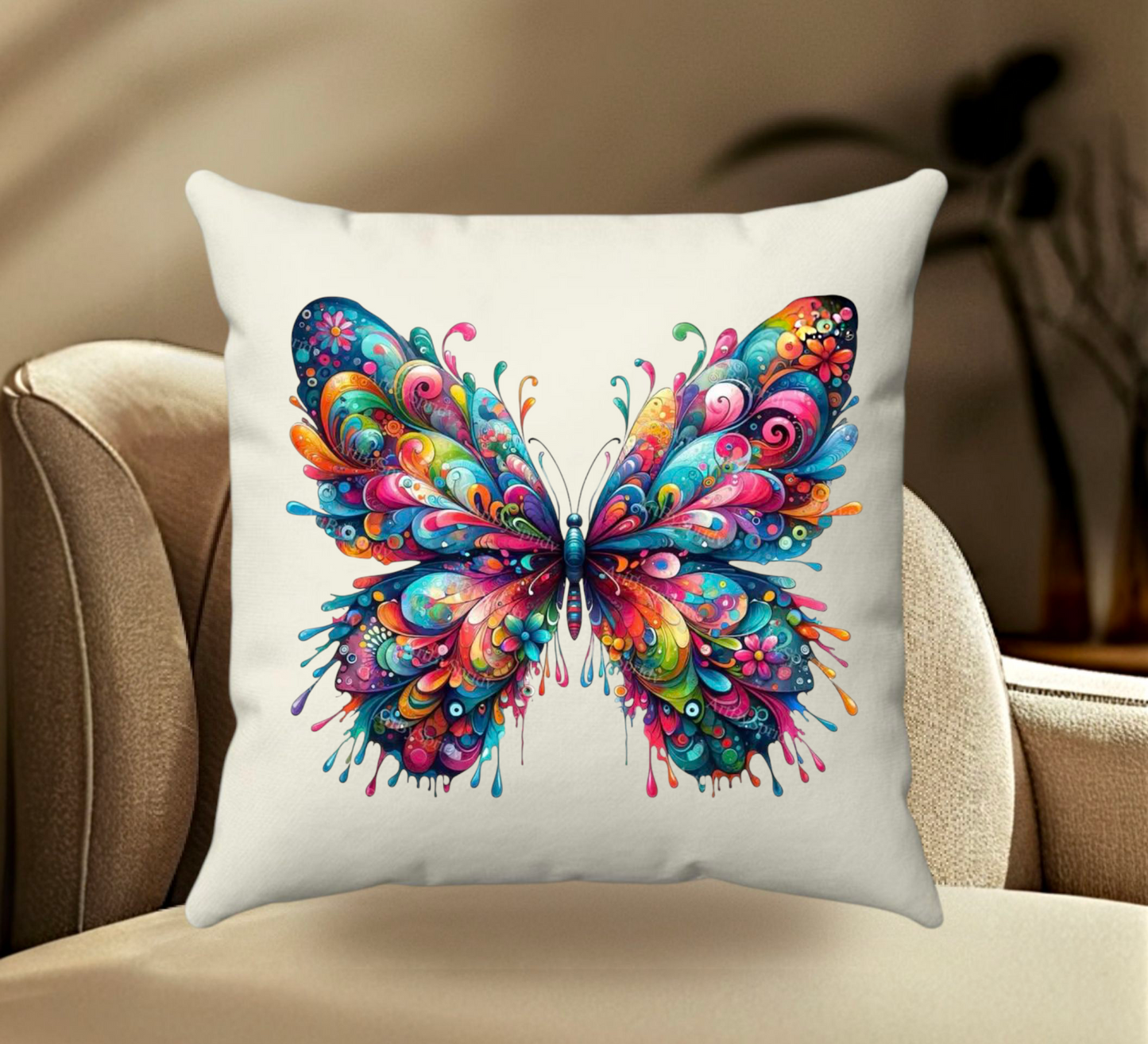 Colorful Butterfly Pillow