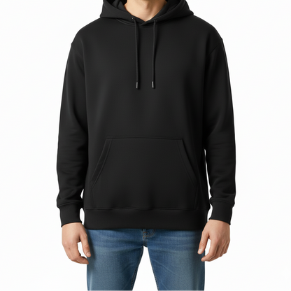 Unisex Black Hoodie - Printed Golden Wolf (Back)