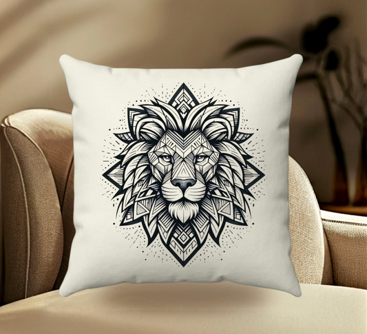 وسادة فنية هندسية على شكل أسد