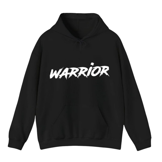 هودي أسود للجنسين - محارب مطبوع