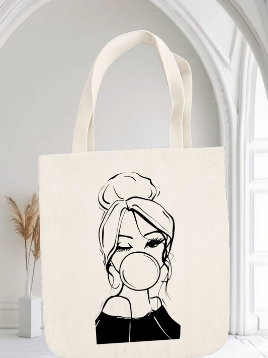 Girl Bubble gum Tote Bag