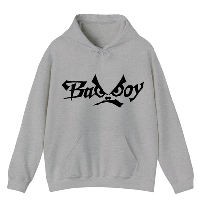 هودي رمادي للجنسين - مطبوع عليه عبارة "فتى غاضب سيء"