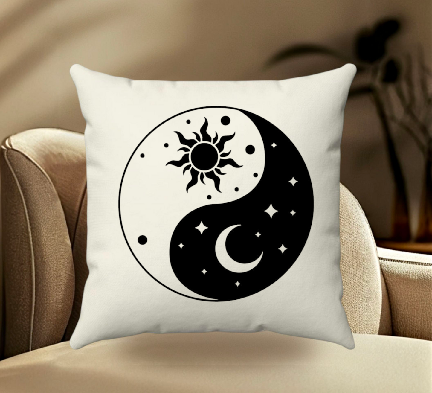 Sun and Moon Yin Yang Pillow