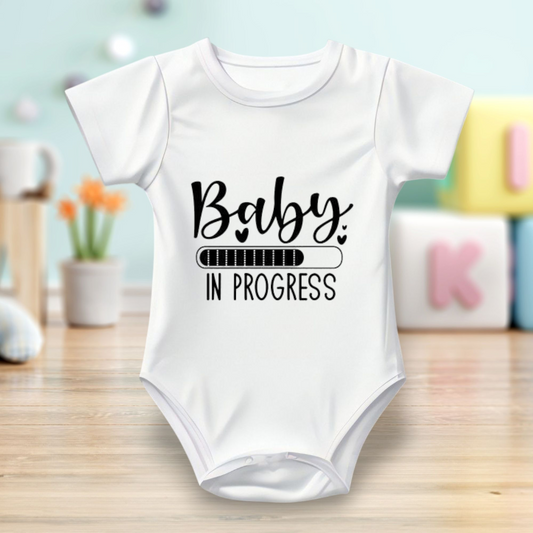 Baby Bodysuit Onesie Half Sleeves - Printed Baby IN PROGRESS