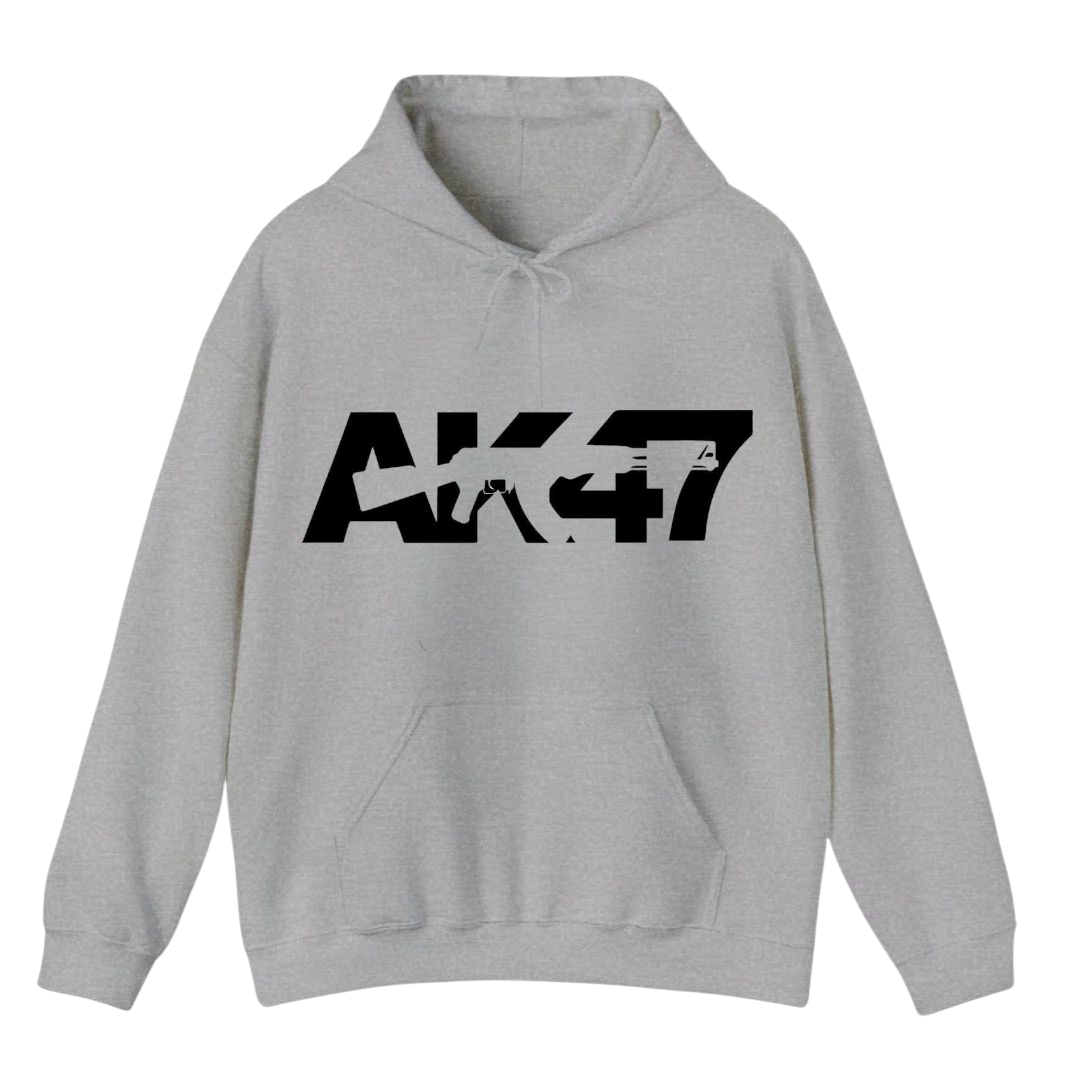 هودي رمادي للجنسين - مطبوع عليه AK.47