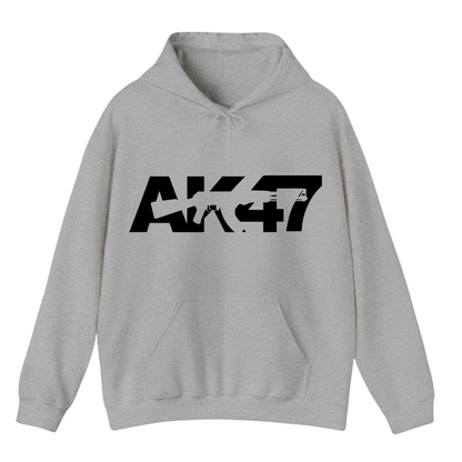 هودي رمادي للجنسين - مطبوع عليه AK.47