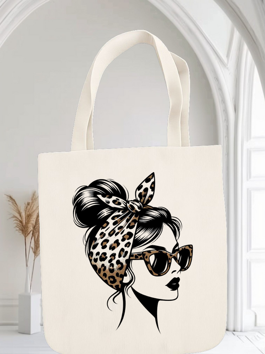 Cute Girl Bun hair Tote Bag