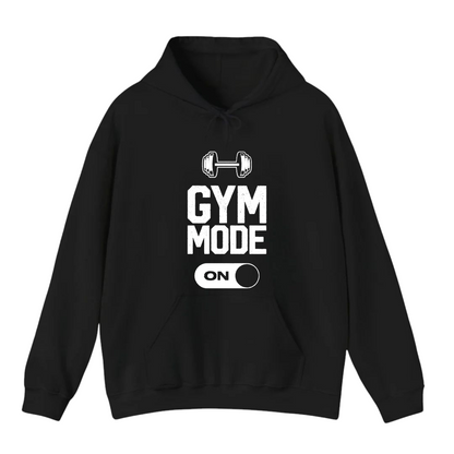 هودي أسود للجنسين - مطبوع عليه عبارة "جيم مود"