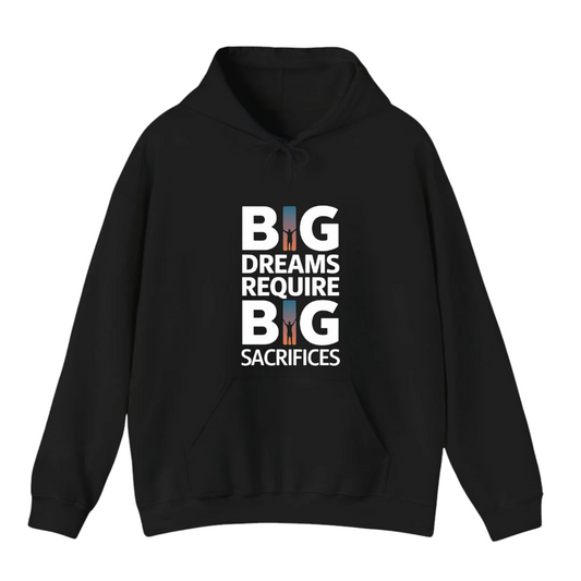 هودي أسود للجنسين - مطبوع - أحلام كبيرة