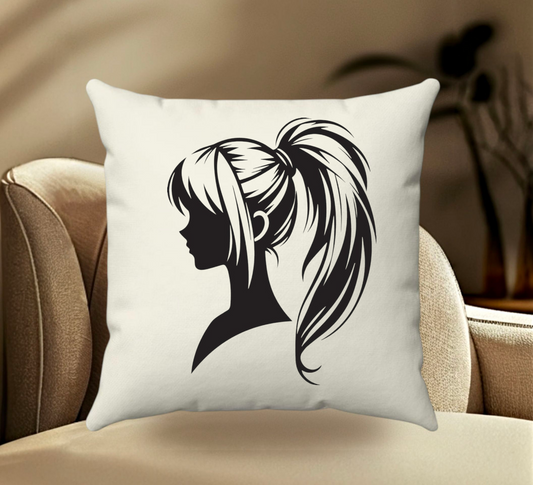 ponytail Girl Pillow