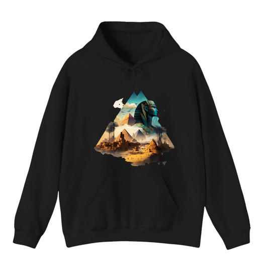 هودي أسود للجنسين - مطبوع مصري أبو الهول