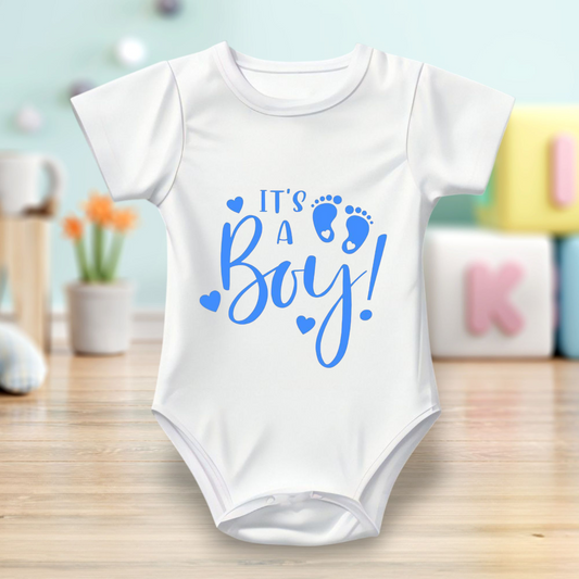 Baby Bodysuit Onesie Half Sleeves - Printed IT'S A Boy (2)
