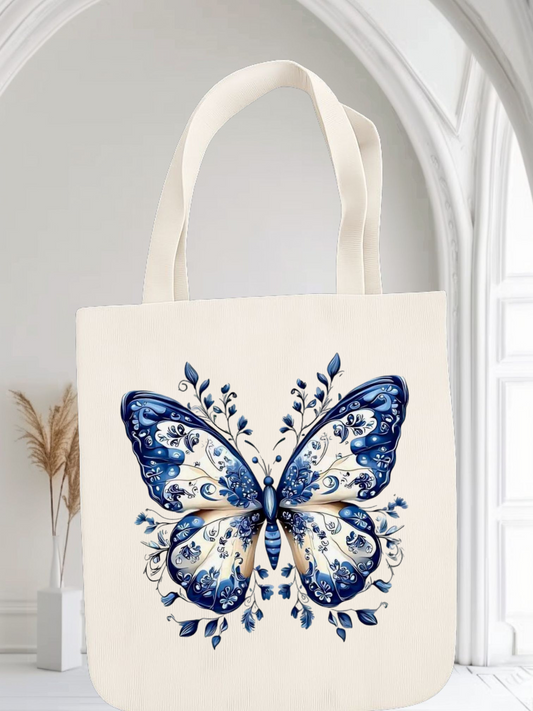 حقيبة توت زرقاء على شكل فراشة