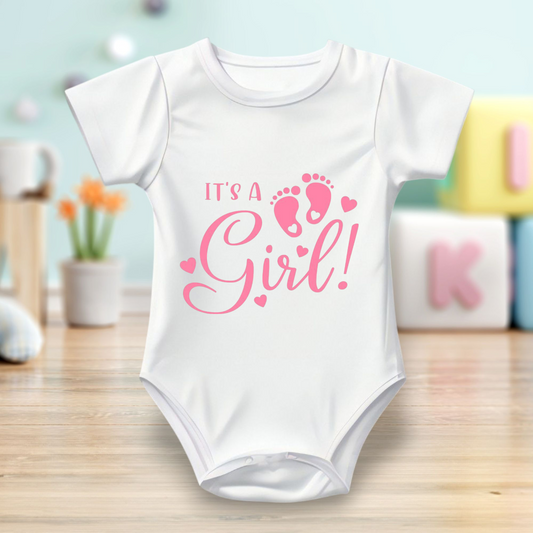 Baby Bodysuit Onesie Half Sleeves - Printed It's a Girl (2)
